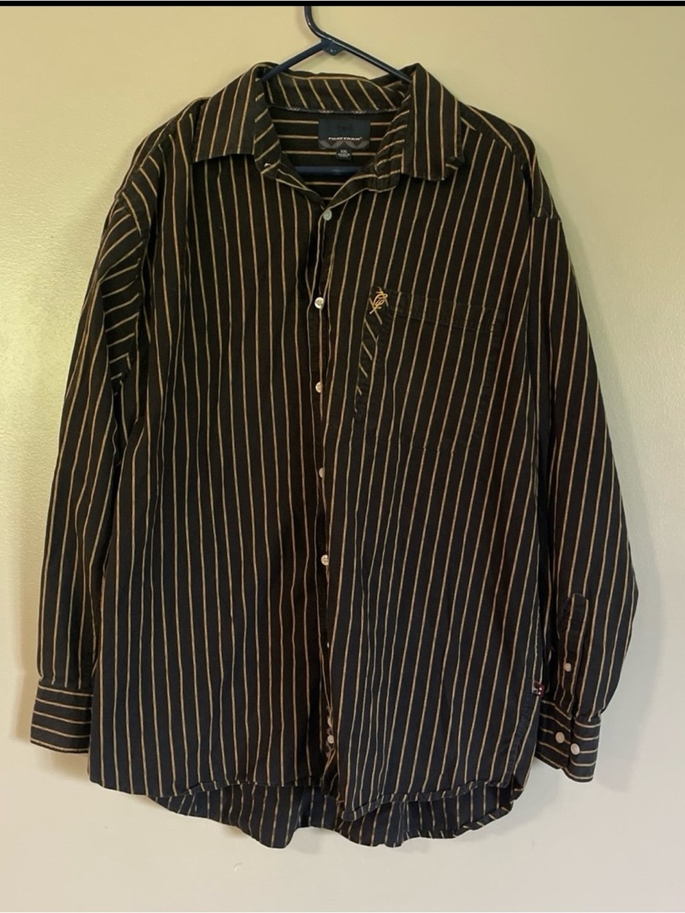 Phat Farm Men's Striped Button-Front Long Sleeve Shirt XXL
